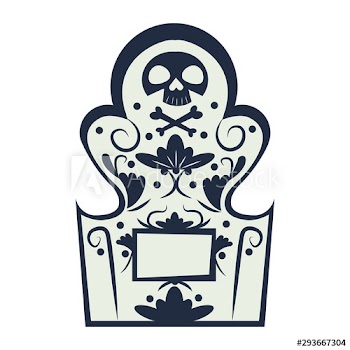 cemetery graveyard with skull bones