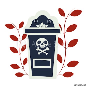 cemetery graveyard with skull bones