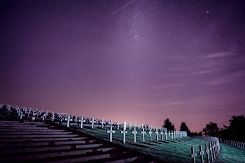 cemetery under starry sky