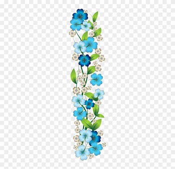Cenefas, Laminas Decorativas, Letras Decoradas, Mosaicos, - Blue Flowers Clip Art Border Png