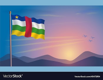 central african flag in the morning sun