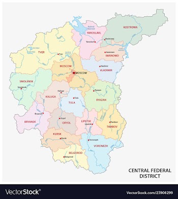  					Central federal district administrative and vector image														