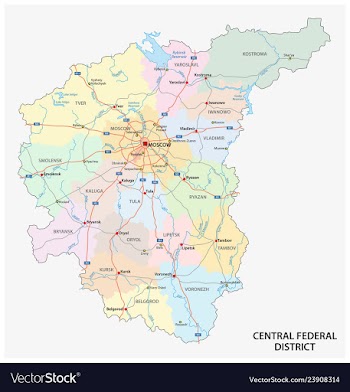  					Central federal district road administrative and vector image														