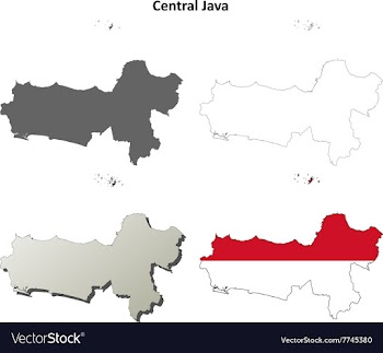 Central Java blank outline map set vector image