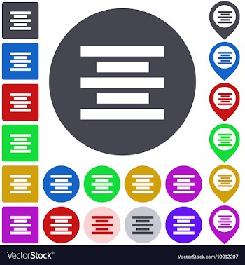 Centre Alignment Icon Set vector image