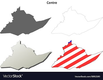 Centre Map Icon Set vector image