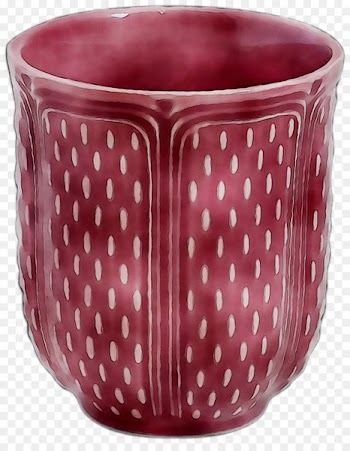 Ceramic Bowl M Flowerpot Maroon Pattern -  