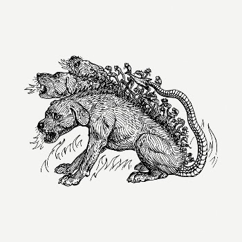 Cerberus drawing, vintage illustration psd. | Free PSD - rawpixel