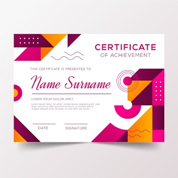 Certificate of appreciation with geometric design Free Vector