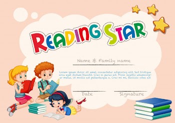 Certificate template for reading star Free Vector