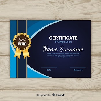 Certificate template in flat style