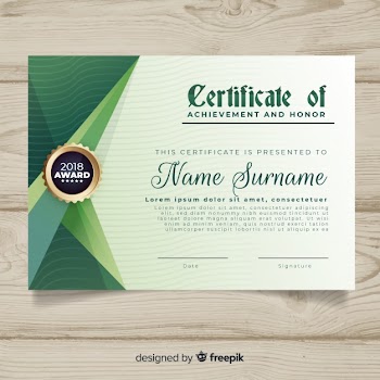 Certificate template with abstract shapes