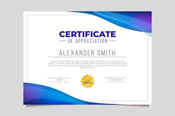 Certificate template with geometric design Free Vector