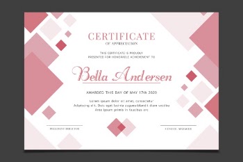 Certificate template with geometric theme Free Vector