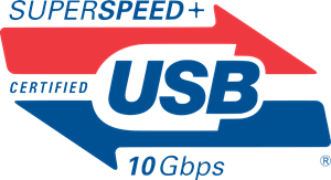 Certified Superspeed Plus Usb 10 Gbps Logo Vector