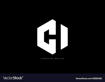 ch letter branding negative space hexagon logo