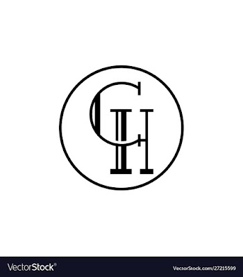 Ch letter logo design with round shape vector image