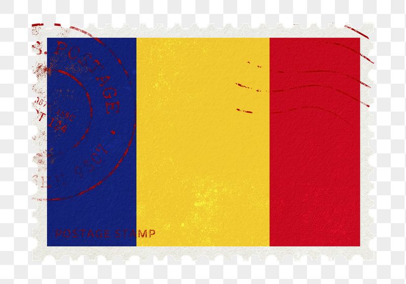 Chad flag png post stamp | Free PNG - rawpixel