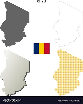 Chad outline map set vector image