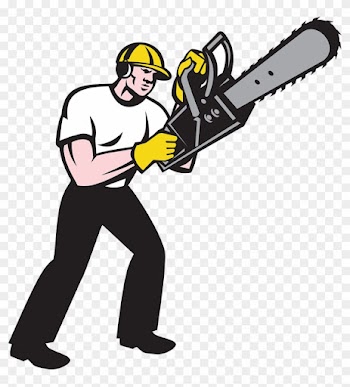 Chainsaw Arborist Lumberjack Illustration - Tree Cutter Clip Art