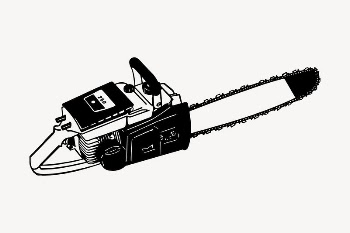 Chainsaw tool clipart, vintage hand | Free Vector - rawpixel