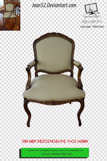 Chair, brown wooden framed and gray padded armchair screenshot transparent background PNG clipart