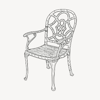 Chair clipart, furniture illustration. Free | Free Photo - rawpixel