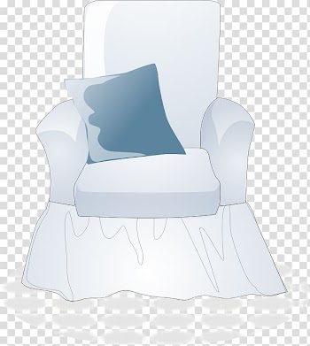 Chair Comfort Blue, White sofa transparent background PNG clipart