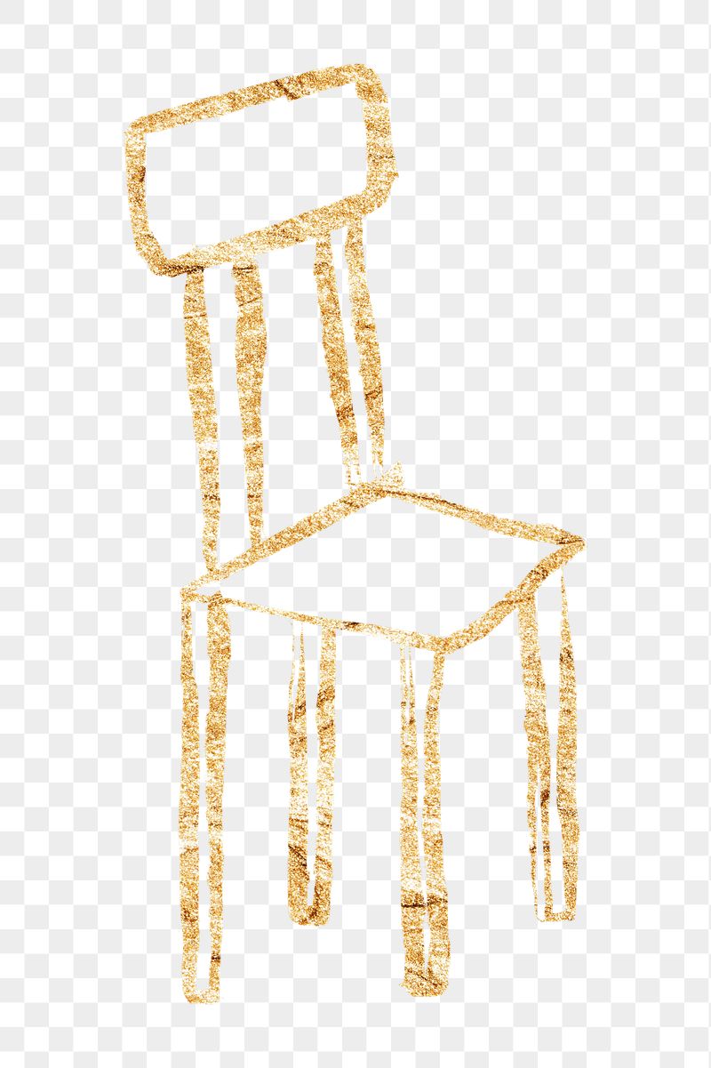 Chair png sticker, gold glittery | Free PNG Illustration - rawpixel