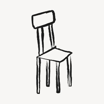 Chair sticker, furniture doodle in black | Free Vector Illustration - rawpixel