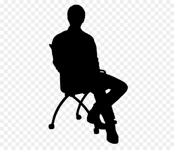 Chair Table Silhouette Clip art - man sitting silhouette 