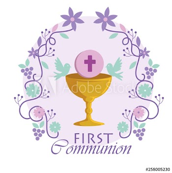 chalice with holy host and branches to traditional event