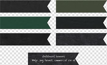 Chalkboard Banners, seven black ribbons art transparent background PNG clipart
