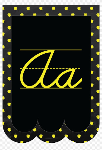 Chalkboard Bunting Banner Alphabet Polka Dot In Cursive - Chalkboard Bunting Banner Alphabet Polka Dot In Cursive