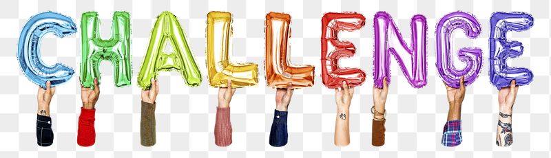 Challenge balloon png word sticker, | Free PNG - rawpixel