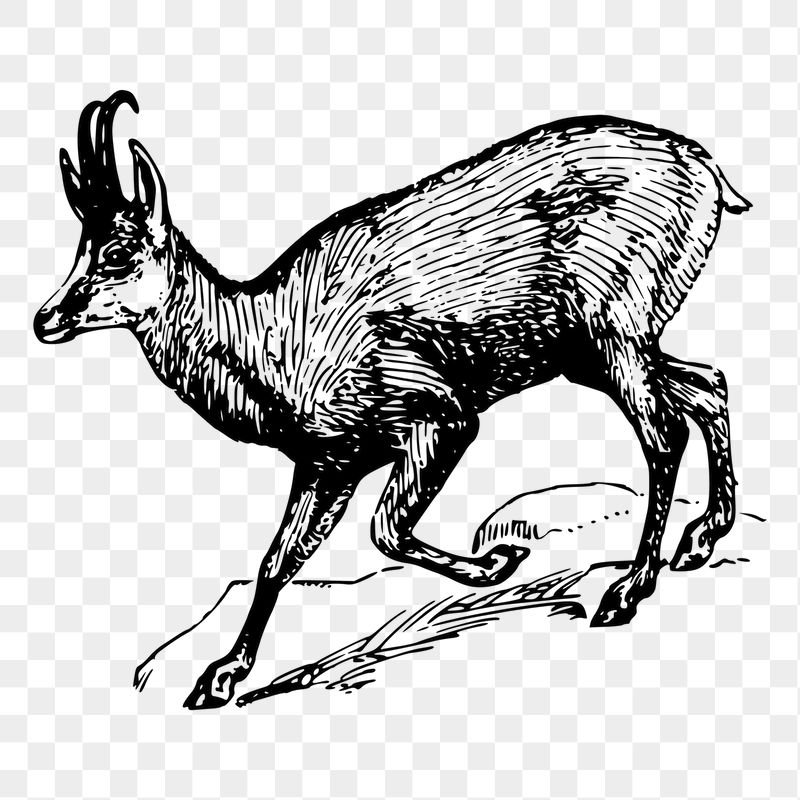 Chamois png sticker, vintage animal | Free PNG - rawpixel