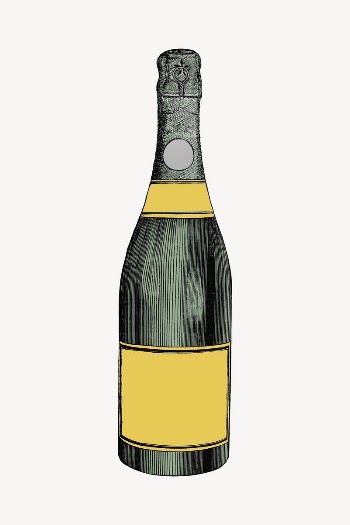 Champagne bottle clipart, object illustration | Free Vector - rawpixel