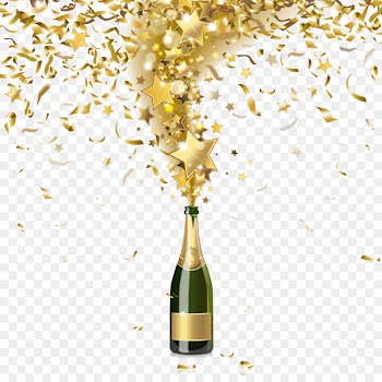Champagne Bottle Confetti Illustration - Festival celebrations Champagne 