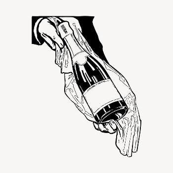 Champagne bottle drawing, object illustration. | Free Photo - rawpixel