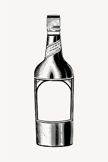 Champagne bottle drawing, object illustration | Free Vector - rawpixel