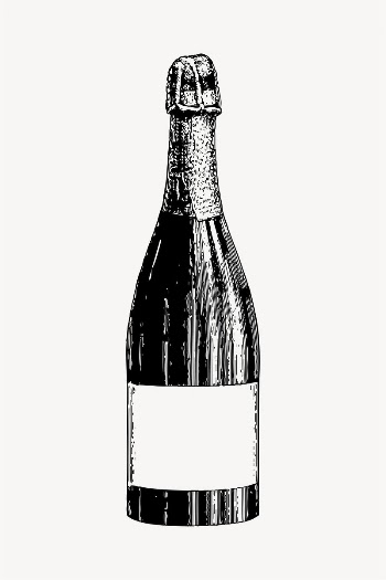 Champagne bottle drawing, object illustration | Free Vector - rawpixel