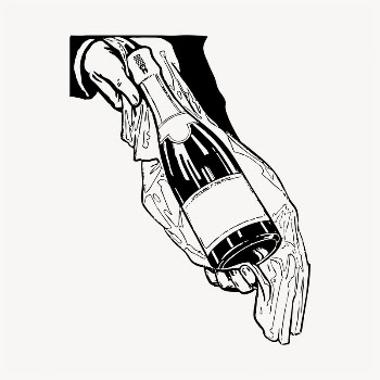 Champagne bottle drawing, object illustration | Free Vector - rawpixel
