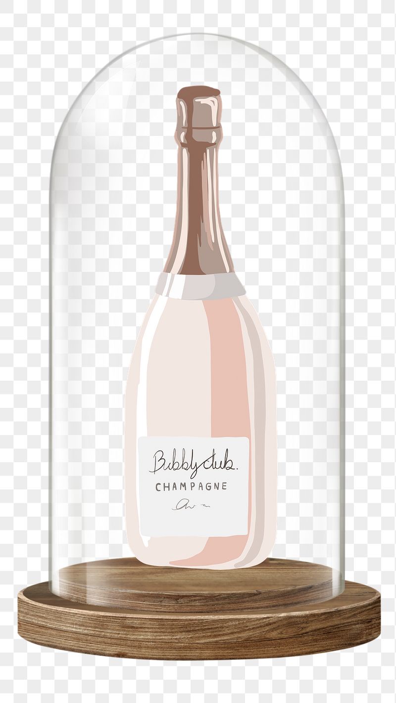 Champagne bottle png glass dome | Free PNG - rawpixel