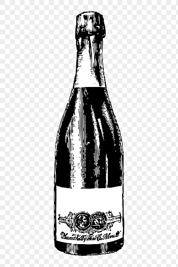 Champagne bottle png sticker, vintage | Free PNG - rawpixel