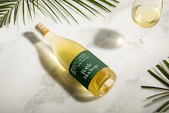 Champagne Bottle PSD Mockup