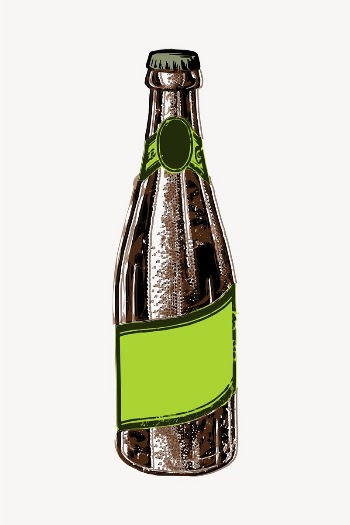 Champagne bottle sticker, object illustration | Free PSD - rawpixel