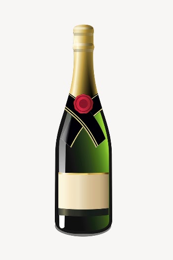 Champagne bottle sticker, object illustration | Free PSD - rawpixel