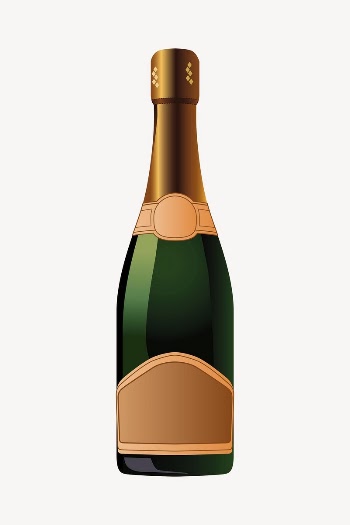 Champagne bottle sticker, object illustration | Free PSD - rawpixel