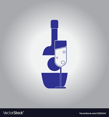 Champagne bottle with glass vector image