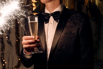 Champagne Bowt Ties And Sparklers
